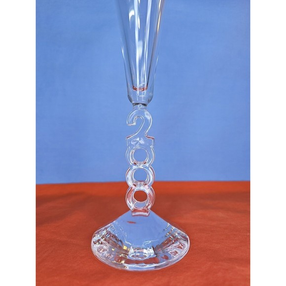 Birthday 2000 Millennium Champagne Flute Crystal Cristal D'arques France - Picture 2 of 13
